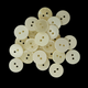 Plastic Buttons Hole Round Sewing Buttons - Ivory (15mm) - (Pack of 10)